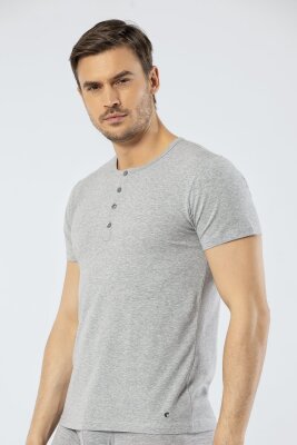 Erkek Bisiklet Yaka Düğmeli Kısa Kol Fit T-shirt - 13