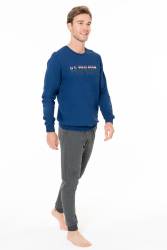 Erkek Bisiklet Yaka, Uzunkol, Cep detaylı, Dar Paçalı, 2 İplik Alt Üst Takım - Thumbnail