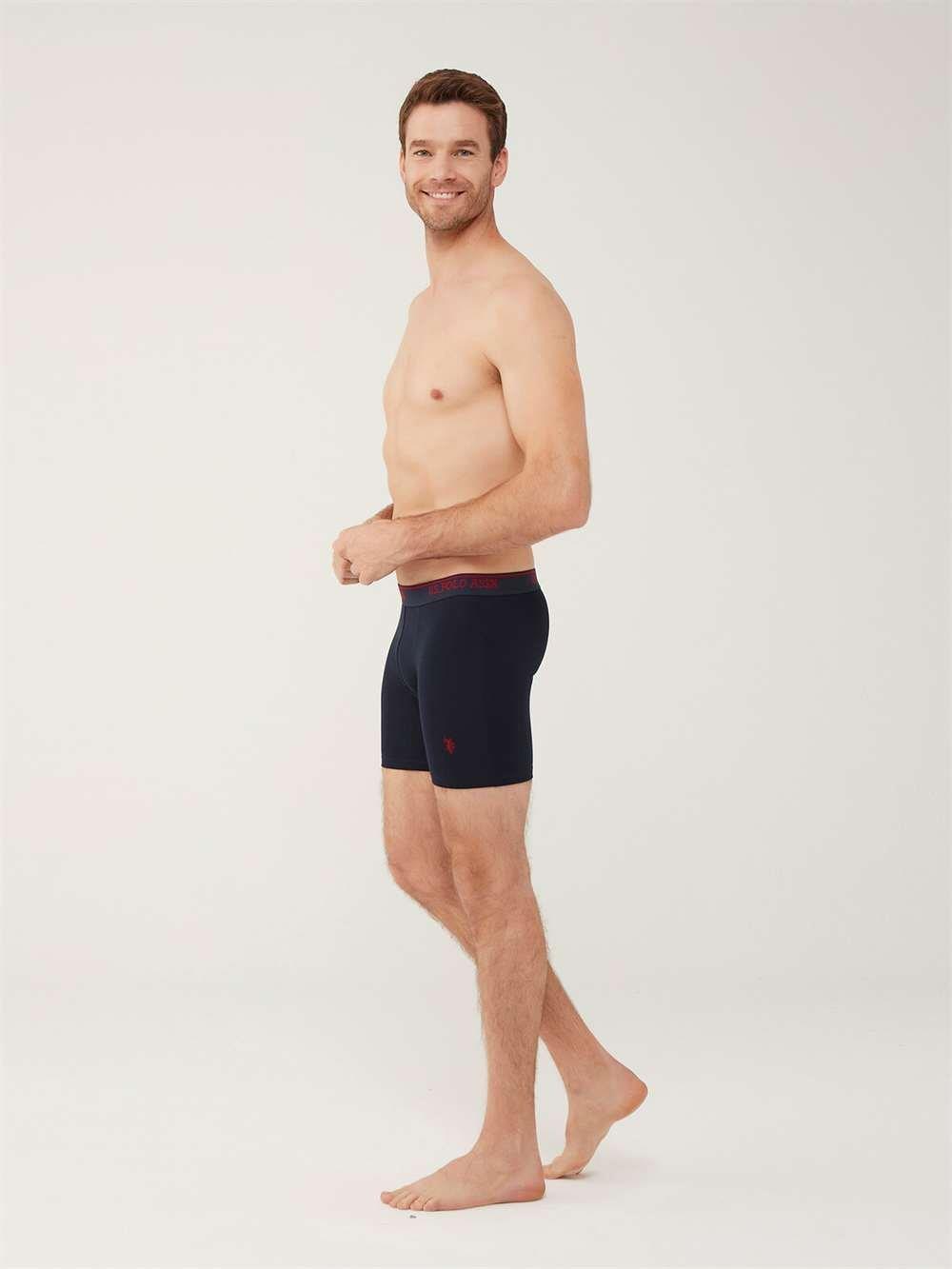 Erkek Büyük Beden 3'lü Uzun Paça Boxer, %95 Pamuk %5 Elastan