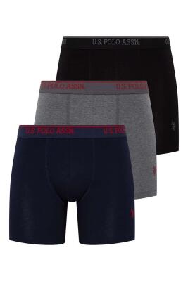 Erkek Büyük Beden 3'lü Uzun Paça Boxer, %95 Pamuk %5 Elastan - 1