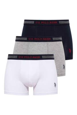 U.S. Polo Assn. - Erkek Büyük Beden Pamuklu Ve Likralı 3'lü Boxer