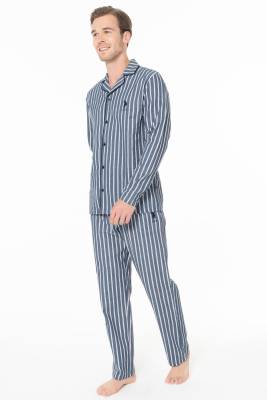 U.S. Polo Assn. - Erkek Çizgili Gömlek Pijama Takım (1)