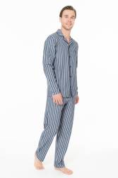 Erkek Çizgili Gömlek Pijama Takım - Thumbnail