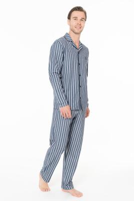 Erkek Çizgili Gömlek Pijama Takım - 3