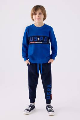 U.S. Polo Assn. - Erkek Çocuk 3 İplik Kışlık Baskılı Pijama Takım