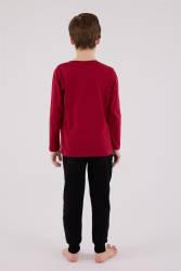 ERKEK ÇOCUK PİJAMA TAKIMI, Uzun Kol Pijama Takım, %100 Pamuk - Thumbnail