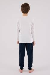 ERKEK ÇOCUK PİJAMA TAKIMI, Uzun Kol Pijama Takım, %100 Pamuk - Thumbnail
