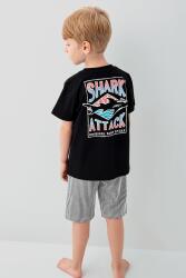 Erkek & Çocuk Pijamaları Ayrı Ayrı Satılır | %100 Pamuk Baba Oğul Yazlık Pijama Takımı Kombin – Shark Attack Baskılı - 3