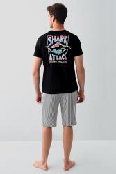 Erkek & Çocuk Pijamaları Ayrı Ayrı Satılır | %100 Pamuk Baba Oğul Yazlık Pijama Takımı Kombin – Shark Attack Baskılı - 6