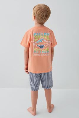 Erkek & Çocuk Pijamaları Ayrı Ayrı Satılır | %100 Pamuk Baba Oğul Yazlık Pijama Takımı Kombin – Shark Attack Baskılı - 10