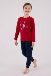 ERKEK ÇOCUK SÜPREM PİJAMA TAKIMI, Uzun Kol Pijama Takım, %100 Pamuk - Thumbnail