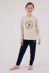 ERKEK ÇOCUK SÜPREM PİJAMA TAKIMI, Uzun Kol Pijama Takım, %100 Pamuk - Thumbnail