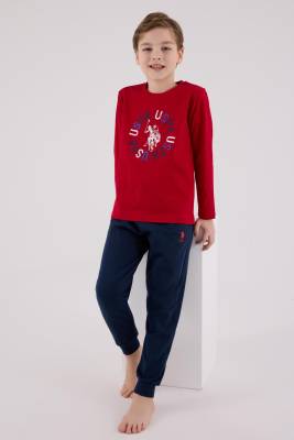 U.S. Polo Assn. - ERKEK ÇOCUK SÜPREM PİJAMA TAKIMI, Uzun Kol Pijama Takım, %100 Pamuk 