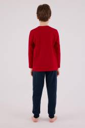 ERKEK ÇOCUK SÜPREM PİJAMA TAKIMI, Uzun Kol Pijama Takım, %100 Pamuk - Thumbnail