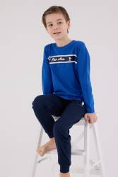 ERKEK ÇOCUK SÜPREM PİJAMA TAKIMI, Uzun Kol Pijama Takım, %100 Pamuk - Thumbnail