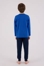ERKEK ÇOCUK SÜPREM PİJAMA TAKIMI, Uzun Kol Pijama Takım, %100 Pamuk - Thumbnail