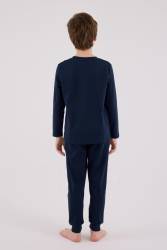 ERKEK ÇOCUK SÜPREM PİJAMA TAKIMI, Uzun Kol Pijama Takım, %100 Pamuk - Thumbnail