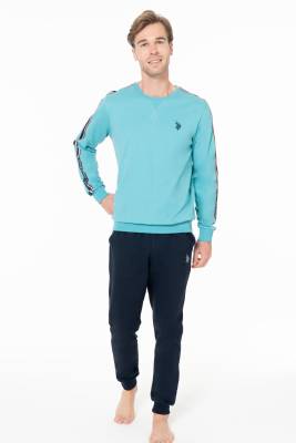 U.S. Polo Assn. - Erkek Dar Paça 2 İplik Dokuma Kışlık Ev Giyim Alt Üst Takım