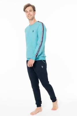 U.S. Polo Assn. - Erkek Dar Paça 2 İplik Dokuma Kışlık Ev Giyim Alt Üst Takım (1)