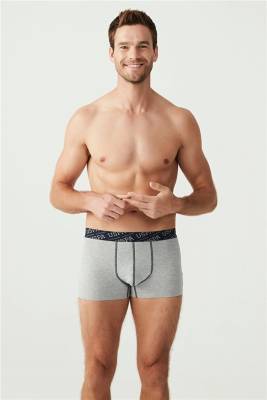 U.S. Polo Assn. - Erkek Kırmızı - Gri Melanj - Lacivert 3 Lü Likralı Boxer