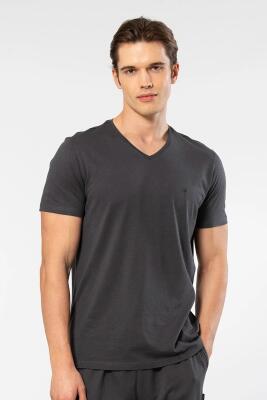 Erkek Kısakol V Yaka T-shirt, %50 Pamuk %50 Modal - 6