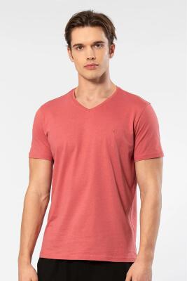 Erkek Kısakol V Yaka T-shirt, %50 Pamuk %50 Modal - 13