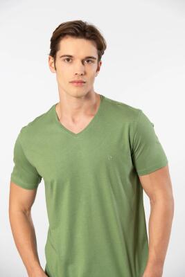 Erkek Kısakol V Yaka T-shirt, %50 Pamuk %50 Modal - 16