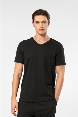 Erkek Kısakol V Yaka T-shirt, %50 Pamuk %50 Modal - 22
