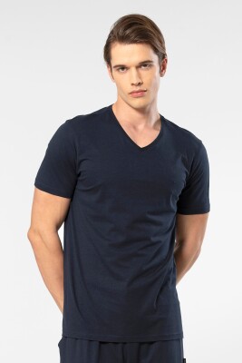 Erkek Kısakol V Yaka T-shirt, %50 Pamuk %50 Modal - 25