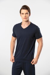 Erkek Kısakol V Yaka T-shirt, %50 Pamuk %50 Modal - 26