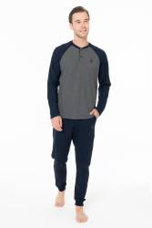 Erkek Kışlık Ev Giyim Pijama Takım Alt Üst Takım - Thumbnail