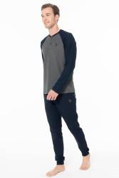 Erkek Kışlık Ev Giyim Pijama Takım Alt Üst Takım - Thumbnail