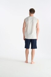 Erkek Kolsuz T-shirt Şort Takım - 4