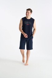 Erkek Kolsuz T-shirt Şort Takım - 5