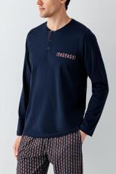 Erkek Lacivert %100 Pamuklu Pijama Takım - 3