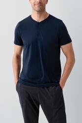 Erkek Lacivert 3’lü Kutulu Pijama Takımı %100 Pamuk – Kısa Kollu Düğmeli Üst & Uzun Cepli Alt ve Cepli Şort Set - 8