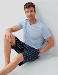 Erkek Mavi %100 Pamuk Alt Üst Takım – T-Shirt & Şort Takım | Ev Giyim ve Dış Giyime Uygun - 1