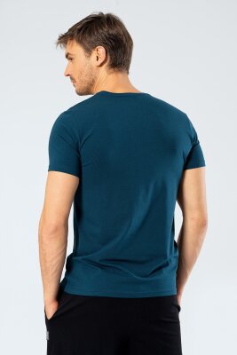 Erkek Pamuklu V Yaka Kısakol T-shirt, %95 Pamuk %5 Likra - 17