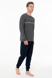 Erkek Penye Dar Paçalı Ev Giyim Alt Üst Takım - 4