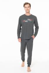 Erkek Penye Dokuma Dar Paçalı Ev Giyim Alt Üst Takım - Thumbnail