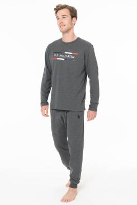 U.S. Polo Assn. - Erkek Penye Dokuma Dar Paçalı Ev Giyim Alt Üst Takım (1)