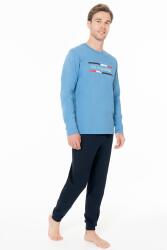 Erkek Penye Dokuma Dar Paçalı Ev Giyim Alt Üst Takım - 3