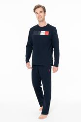 Erkek Penye Dokuma Kışlık Ev Giyim Alt Üst Takım - Thumbnail