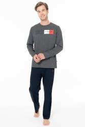 Erkek Penye Dokuma Kışlık Ev Giyim Alt Üst Takım - Thumbnail