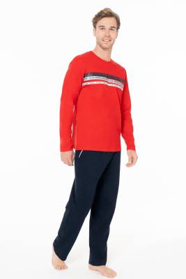 U.S. Polo Assn. - Erkek Penye Dokuma Klasik Ev Giyim Alt Üst Takım