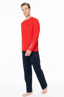 U.S. Polo Assn. - Erkek Penye Mevsimlik Düz Renk Ev Giyim Pijama Takım Alt Üst Takım (1)