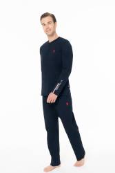 Erkek Penye Mevsimlik Düz Renk Ev Giyim Pijama Takım Alt Üst Takım - 6