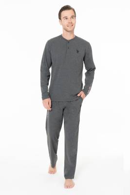 Erkek Penye Mevsimlik Düz Renk Ev Giyim Pijama Takım Alt Üst Takım - 7