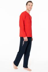 Erkek Penye Mevsimlik Düz Renk Ev Giyim Pijama Takım Alt Üst Takım - 5