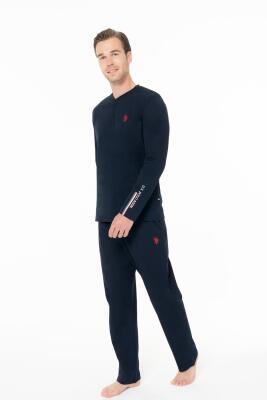 Erkek Penye Mevsimlik Düz Renk Ev Giyim Pijama Takım Alt Üst Takım - 6